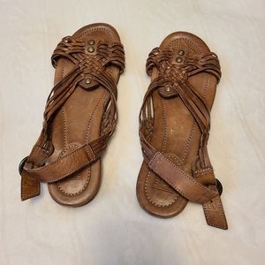 Women’s Brown Braided Leather Sandals